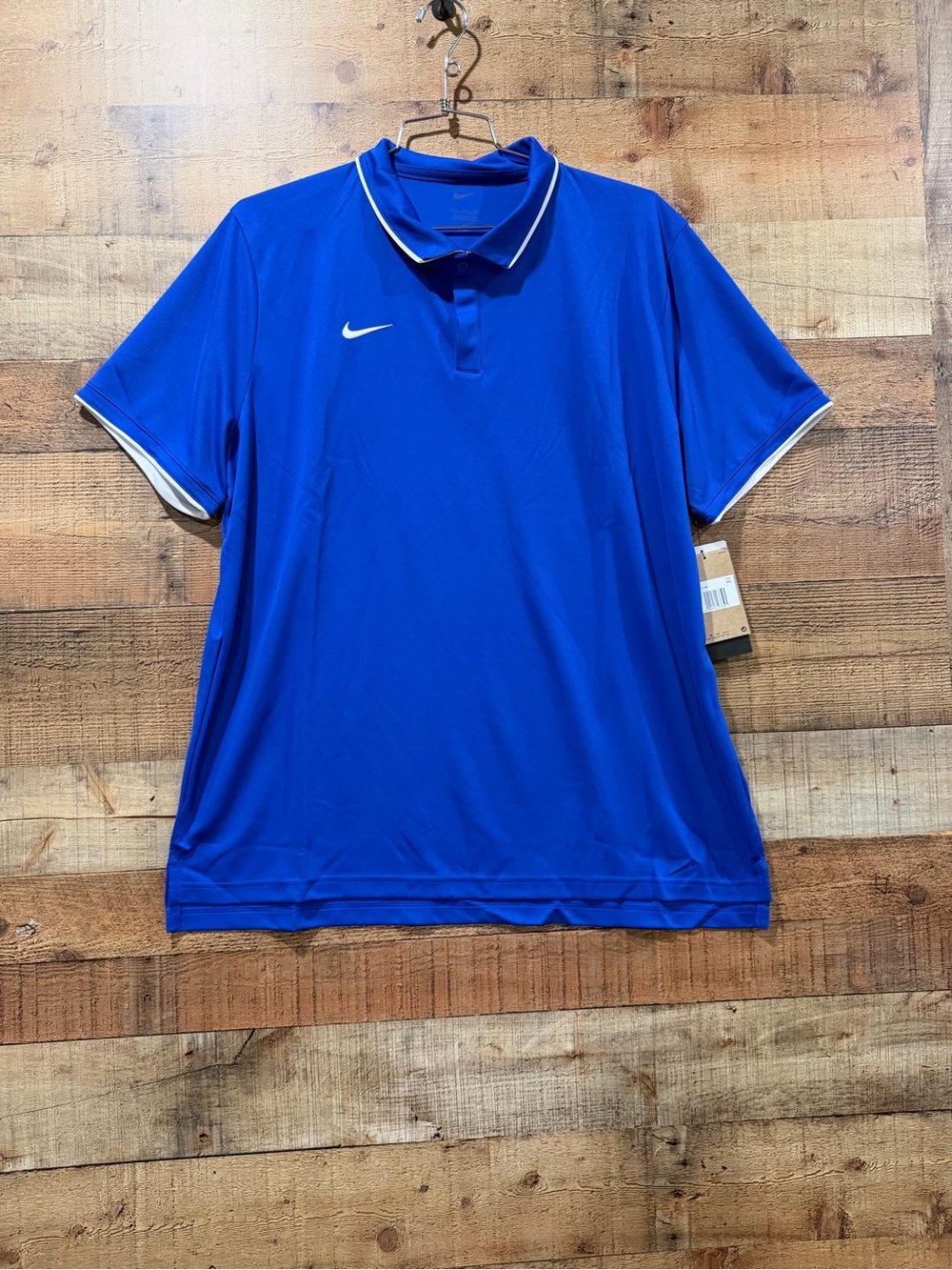 NWT Nike Football Men’s  Dri Fit UV Collegiate Royal Blue Polo Size XXL